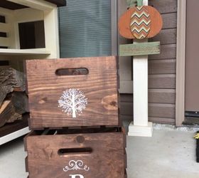 turn inexpensive plain jane crates into fancy decorative crates, crafts, repurposing upcycling, storage ideas