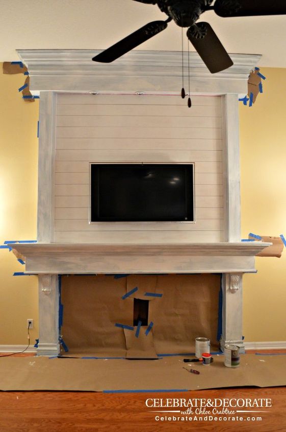 how to shiplap a fireplace or a wall, diy, fireplaces mantels, how to, living room ideas, wall decor