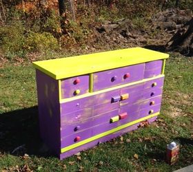 wild dresser turned vintage nursery changing table, bedroom ideas, chalk paint, painted furniture, repurposing upcycling, Crazy 90 s teen dresser