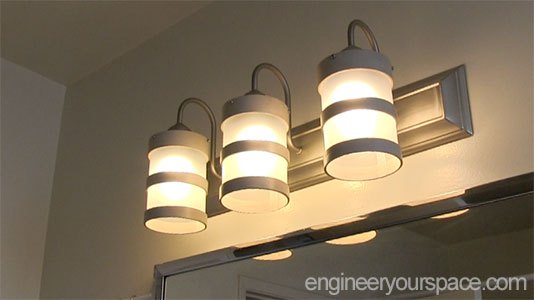 diy bathroom lighting fixture makeover, bathroom ideas, diy, electrical, lighting