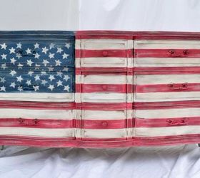 american flag dresser, painted furniture, patriotic decor ideas