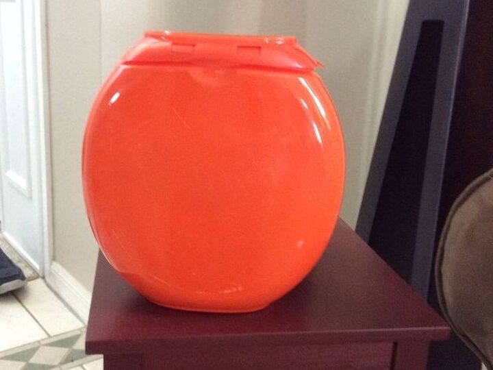 q tide pod, crafts, halloween decorations, repurpose household items, repurposing upcycling, Tide pod container taking to recycling today Looked too much like a pumpkin I only had time to take label off front Many things you can do magic marker face or cut out Also drill holes in side for pail