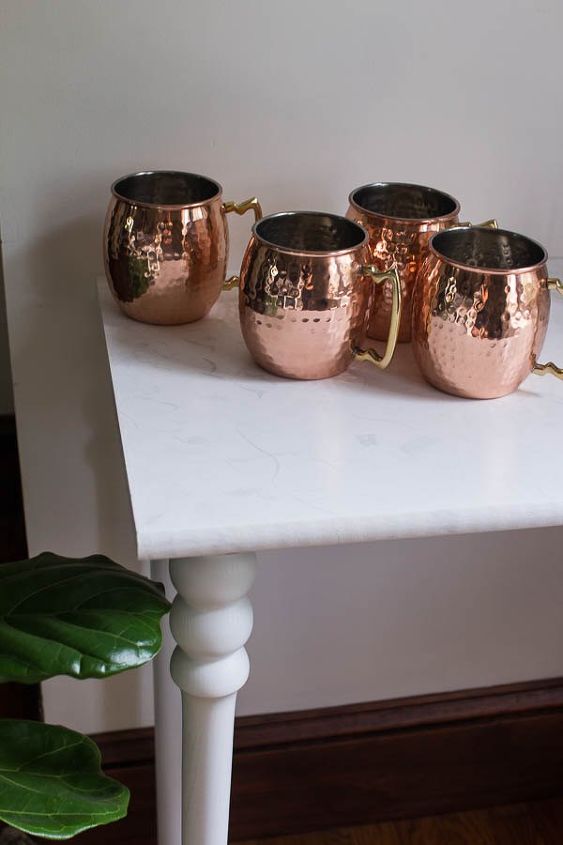 diy faux marble console, diy, home decor, painted furniture, woodworking projects