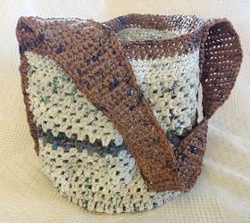 what can you do with plastic bags make a tote bag or purse, Plarn bag with round bottom