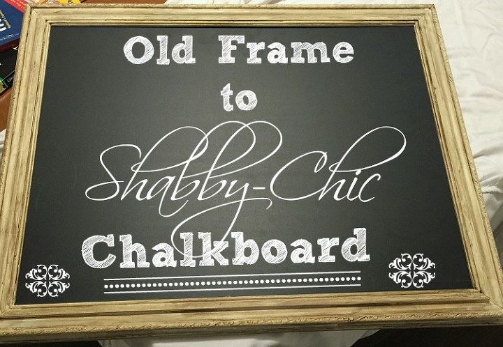 old frame to shabby chic chalkboard, chalkboard paint, crafts, repurposing upcycling, shabby chic