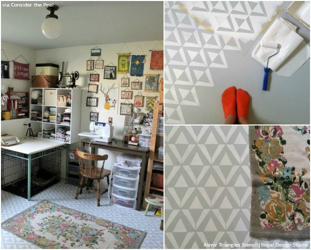 10 stenciled floor makeovers made for walkin, flooring, painting