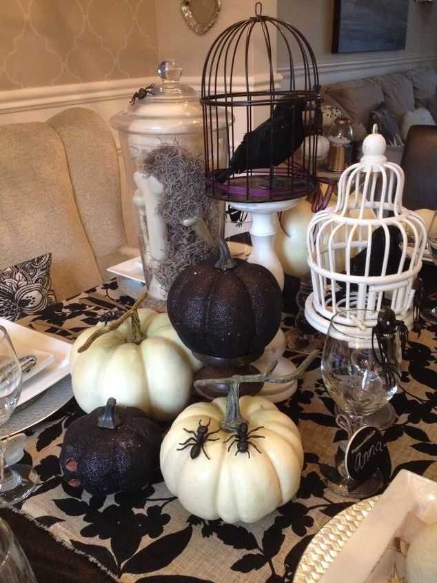 halloween tablescape, halloween decorations, seasonal holiday decor