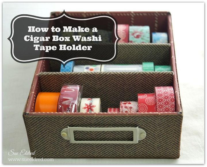 cigar box washi tape holder, crafts, repurposing upcycling