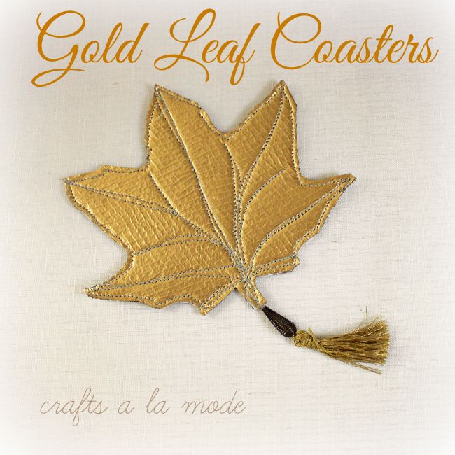 leaf coasters diy, crafts