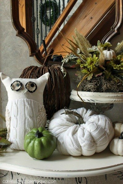 s 19 random thrift store finds become outrageously awesome decor, home decor, repurpose household items, repurposing upcycling, Thick Sweater Into Fabric Owl After