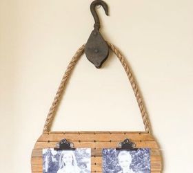 s 19 random thrift store finds become outrageously awesome decor, home decor, repurpose household items, repurposing upcycling, Place Mat Pulley to Picture Frame After