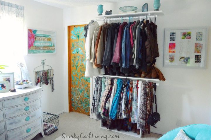 before and after spare room turned closet on a budget