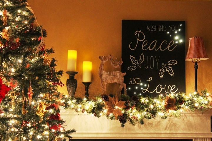 blogger inspired illuminated christmas wall art, christmas decorations, crafts, wall decor