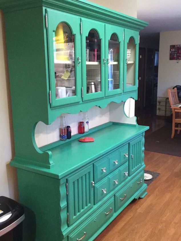 circa 70 s pine dining room hutch gets a new lease on life