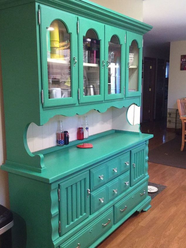 circa 70 s pine dining room hutch gets a new lease on life