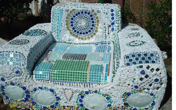 A Big Mosaic Chair for a Garden, Park or Field
