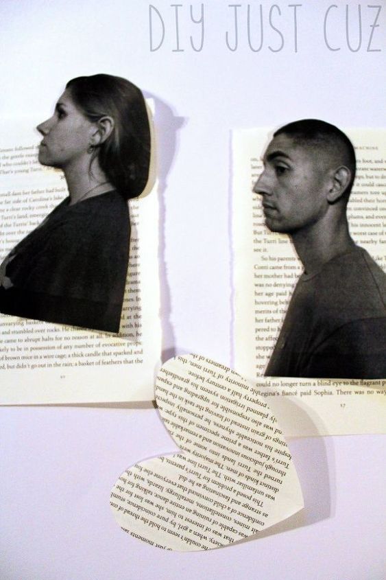 put your face in a book painted silhouettes on book pages, crafts