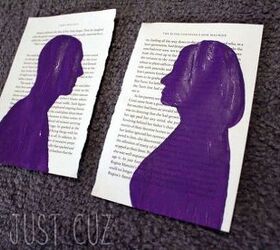 put your face in a book painted silhouettes on book pages, crafts