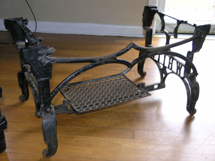 salvaged treadle sewing machines, painted furniture, repurposing upcycling