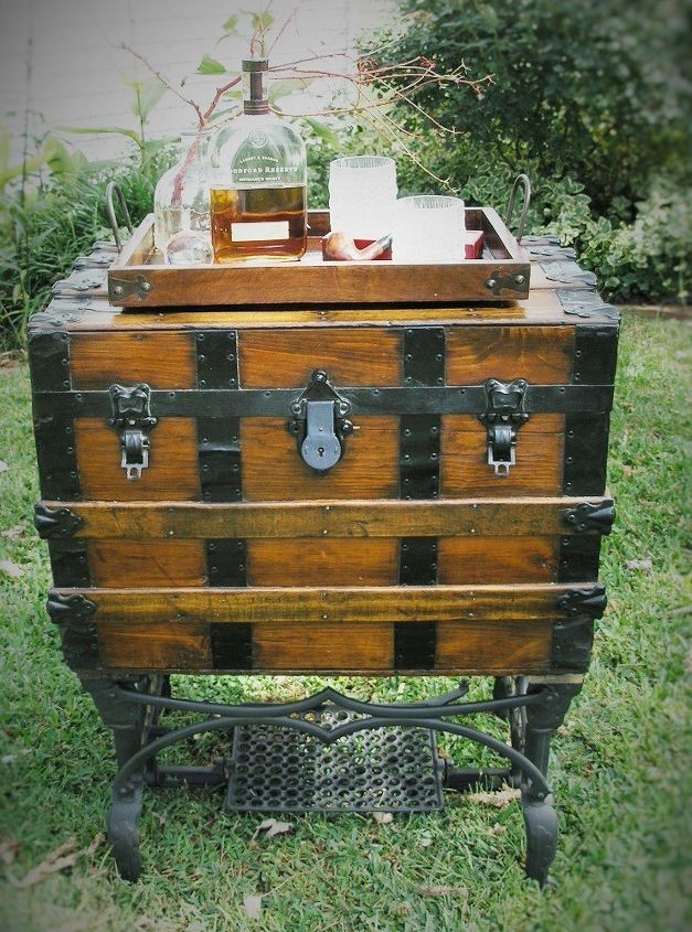 salvaged treadle sewing machines, painted furniture, repurposing upcycling