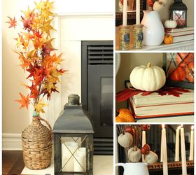 holding on to fall, chalkboard paint, crafts, fireplaces mantels, seasonal holiday decor