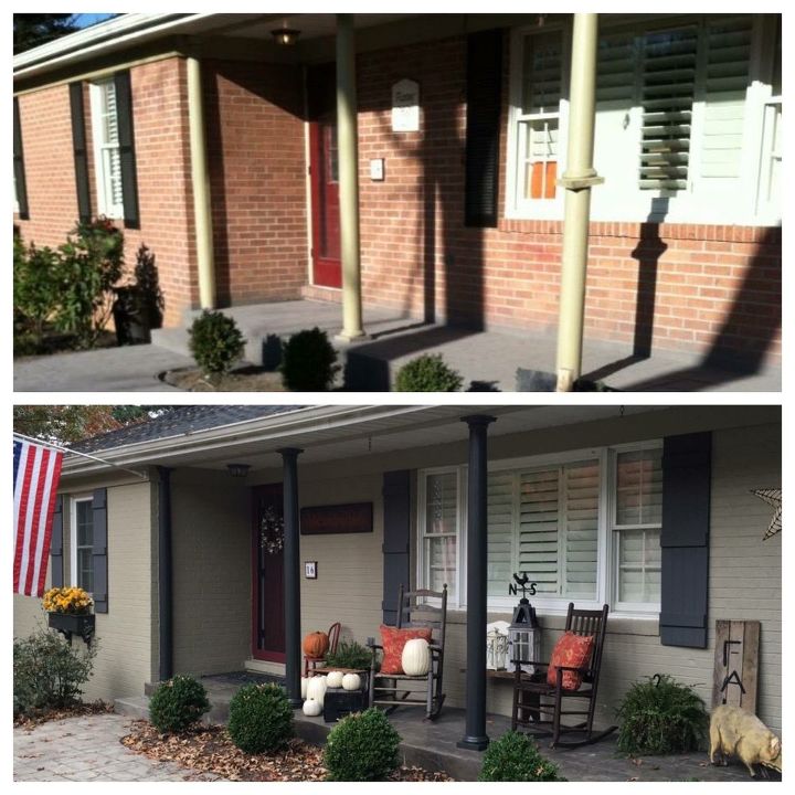 front of house gets a facelift, curb appeal, porches, Before and After