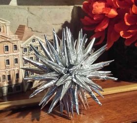 aluminium foil polish stars, christmas decorations, crafts, repurposing upcycling