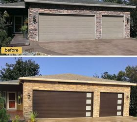 garage door makeovers before and after photos, curb appeal, garage doors, garages