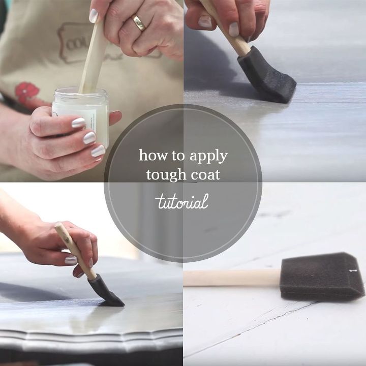 how to finish painted table tops varnish tough coat tutorial, how to, painted furniture
