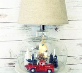 thrift store lamp easily transformed into christmas decor, christmas decorations, lighting, repurposing upcycling