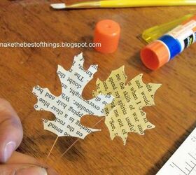 diy book page leaves and fall garlands, crafts, seasonal holiday decor, thanksgiving decorations