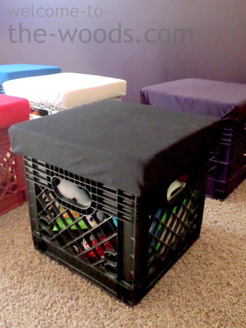 diy crate stools for toy storage, entertainment rec rooms, organizing, repurposing upcycling, storage ideas