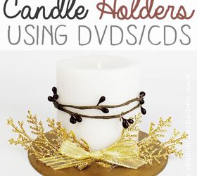 beautiful diy candle holders from cds dvds, crafts, how to