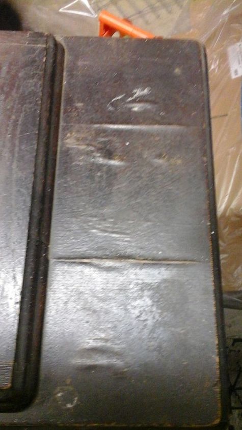 refinishing a singer cabinet, Top of cabinet end