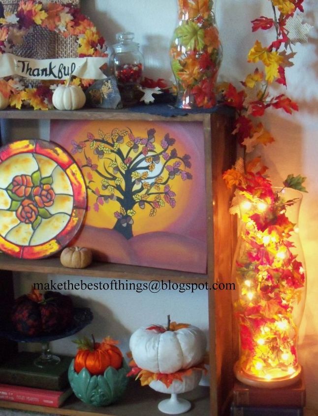 make a lighted autumn hurricane, seasonal holiday decor