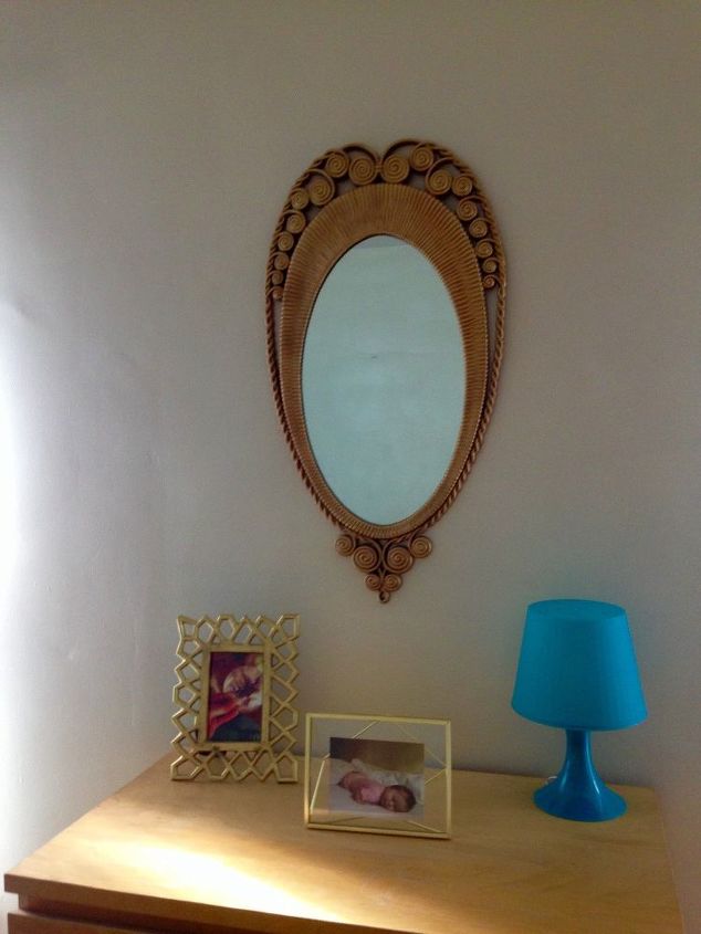 yay or nay on this vintage 1970s headboard, We have minimal furniture and decor due to the long rectangular shape of the room This ornate vintage mirror is one of my favorite accents