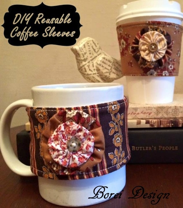 easy peasy diy reusable coffee sleeve, crafts, how to, repurposing upcycling