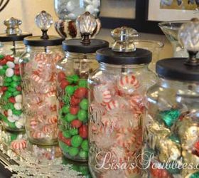 diy christmas candy jars, christmas decorations, crafts, seasonal holiday decor