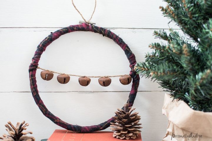 plaid flannel and embroidery hoop wreaths, christmas decorations, crafts, repurposing upcycling, wreaths