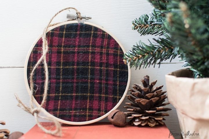 plaid flannel and embroidery hoop wreaths, christmas decorations, crafts, repurposing upcycling, wreaths