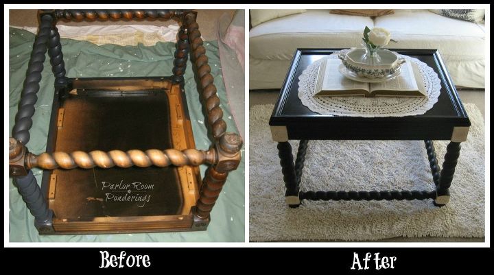 thrifty coffee table makeover, painted furniture