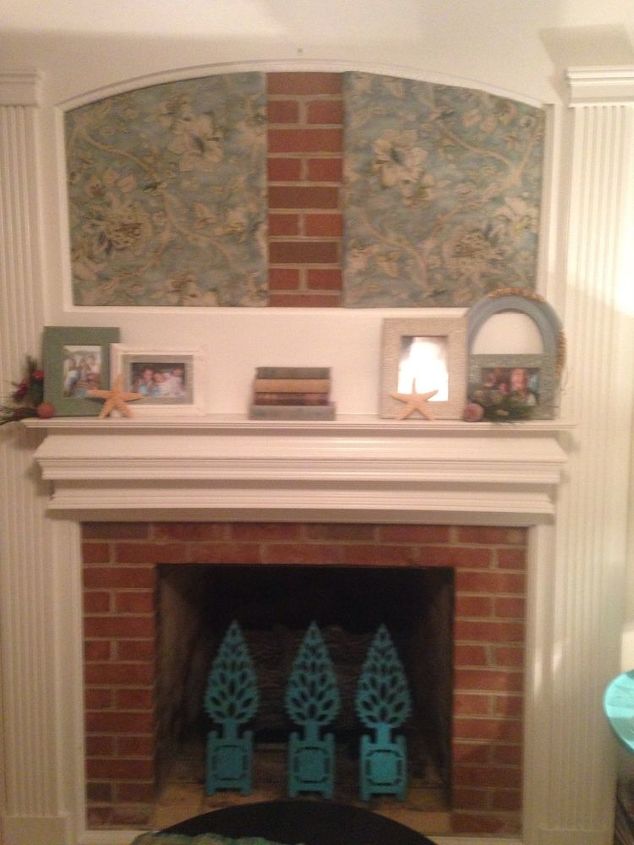 too afraid to paint my brick fireplace quick change to make it pop, concrete masonry, fireplaces mantels, home decor, living room ideas