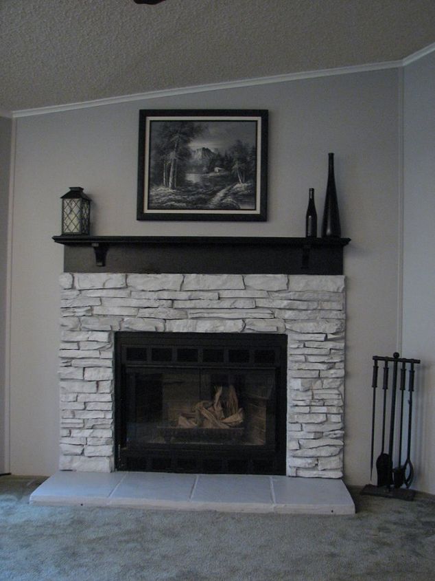 my painted fireplace, diy, fireplaces mantels, living room ideas, painting