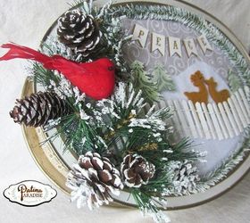 cookie tin turned winter wonderland, christmas decorations, crafts, how to, repurposing upcycling