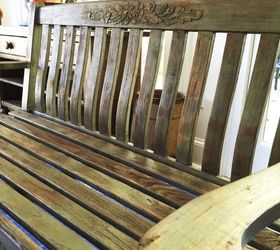 bench makeover furniturerefresh, outdoor furniture, painted furniture, repurposing upcycling, reupholster