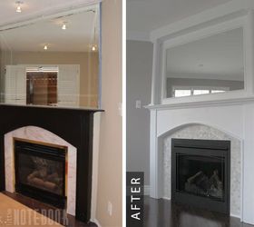 fireplace makeover before after, diy, fireplaces mantels, living room ideas, wall decor