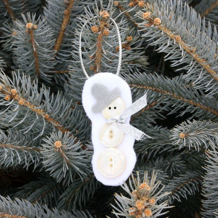 button and felt snowman ornament, christmas decorations, seasonal holiday decor