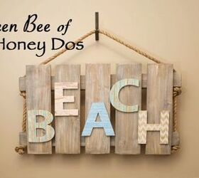 diy beach wall art from pallet, crafts, diy, how to, pallet, wall decor, woodworking projects