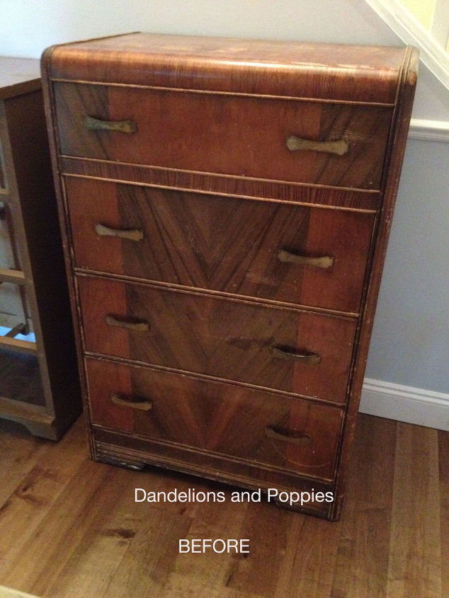 a sad art deco dresser rescued by the dresser fairy, painted furniture