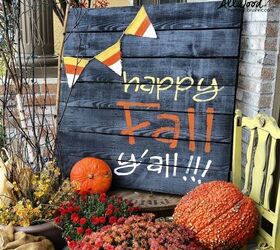 happy fall y all pallet project for your front steps, crafts, pallet, seasonal holiday decor